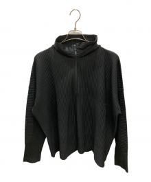 HOMME PLISSE ISSEY MIYAKE（オム プリッセ イッセイ ミヤケ）の古着「ハーフジップ プリーツ プルオーバー」｜ブラック