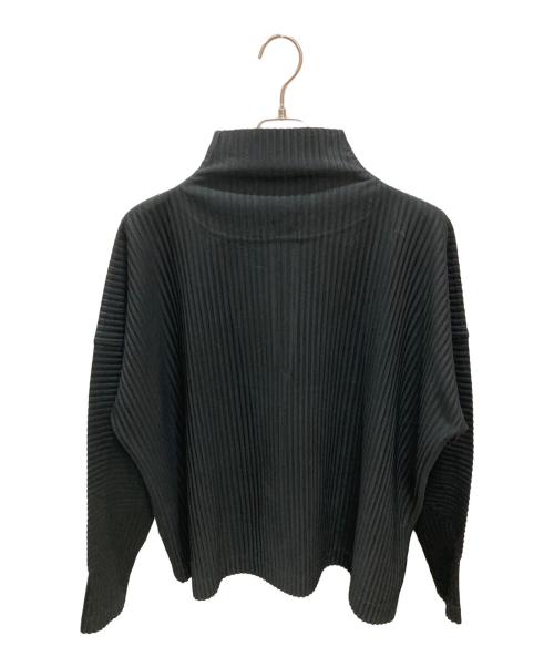 HOMME PLISSE ISSEY MIYAKE（オム プリッセ イッセイ ミヤケ）HOMME PLISSE ISSEY MIYAKE (オム プリッセ イッセイ ミヤケ) ハーフジップ プリーツ プルオーバー ブラック サイズ:2の古着・服飾アイテム