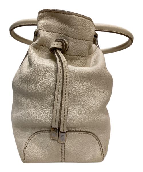 TOD'S（トッズ）TOD'S (トッズ) レザートートバッグ ベージュの古着・服飾アイテム