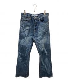 DAIRIKU（ダイリク）の古着「LASER PRINTED DENIM PANTS/ブーツカットジーンズ」｜インディゴ