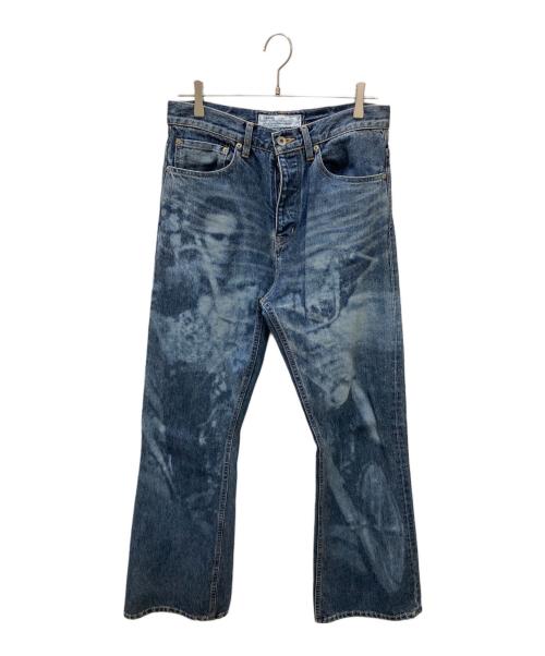 DAIRIKU（ダイリク）DAIRIKU (ダイリク) LASER PRINTED DENIM PANTS/ブーツカットジーンズ インディゴ サイズ:SIZE 73.5cm (W29)の古着・服飾アイテム