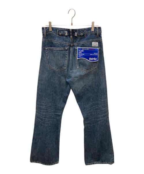 DAIRIKU（ダイリク）DAIRIKU (ダイリク) LASER PRINTED DENIM PANTS/ブーツカットジーンズ インディゴ サイズ:SIZE 73.5cm (W29)の古着・服飾アイテム