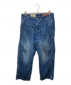 UNIVERSAL OVERALL×AVIREXユニバーサルオーバーオール×アヴィレックス）の古着「NAVY POSTAL DENIM PANTS / デニムベイカーパンツ」｜インディゴ