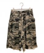 DANKE SCHONダンケ シェーン）の古着「CAMO RHINESTONE SHORTS / カモラインストーンショーツ」｜オリーブ