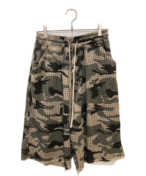 DANKE SCHON（ダンケ シェーン）DANKE SCHON (ダンケ シェーン) CAMO RHINESTONE SHORTS / カモラインストーンショーツ オリーブ サイズ:Mの古着・服飾アイテム