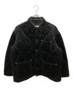 Traditional Weatherwearトラディショナルウェザーウェア）の古着「ユニオンカバーキルト 201 / ベロアキルティングジャケット」｜ブラック