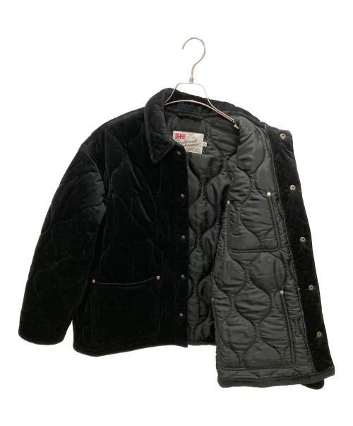 Traditional Weatherwear（トラディショナルウェザーウェア）Traditional Weatherwear (トラディショナルウェザーウェア) ユニオンカバーキルト 201 / ベロアキルティングジャケット ブラック サイズ:38の古着・服飾アイテム
