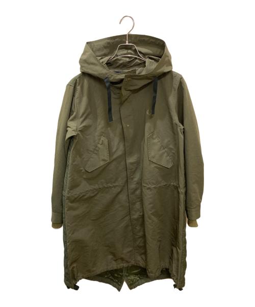 FRED PERRY（フレッドペリー）FRED PERRY (フレッドペリー) ミックスパネル モッズパーカー オリーブ サイズ:UK10の古着・服飾アイテム