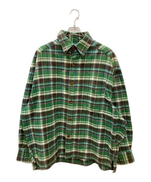 kolor/BEACON（カラービーコン）kolor/BEACON (カラービーコン) オーバーサイズチェックネルシャツ グリーン サイズ:3の古着・服飾アイテム
