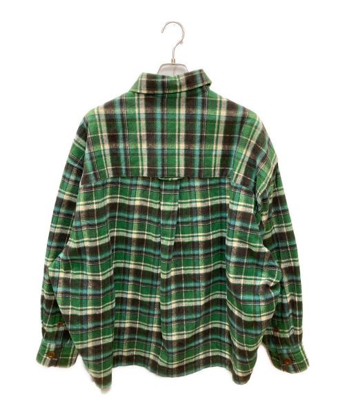 kolor/BEACON（カラービーコン）kolor/BEACON (カラービーコン) オーバーサイズチェックネルシャツ グリーン サイズ:3の古着・服飾アイテム
