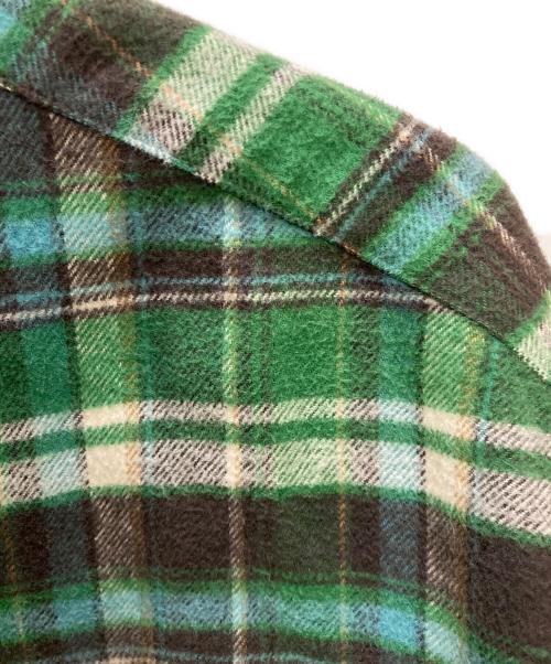 kolor/BEACON（カラービーコン）kolor/BEACON (カラービーコン) オーバーサイズチェックネルシャツ グリーン サイズ:3の古着・服飾アイテム