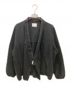 SOMELANDサムランド）の古着「y-COLLAR FLEECE JACKET / フリースジャケット」｜ブラック