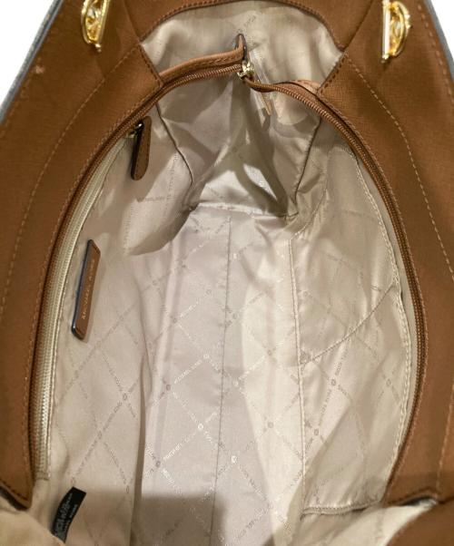 MICHAEL KORS（マイケルコース）MICHAEL KORS (マイケルコース) ラージ チェーン ショルダー トートバッグ ブラウンの古着・服飾アイテム