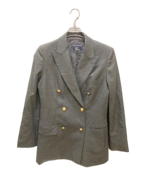 Burberry's（バーバリーズ）Burberry's (バーバリーズ) ヴィンテージウールカシミヤ金釦ダブルブレザー グレー サイズ:Lの古着・服飾アイテム