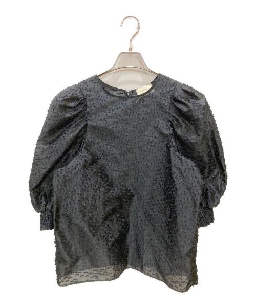 UNITED ARROWS TOKYO（ユナイテッドアローズトウキョウ）UNITED ARROWS TOKYO (ユナイテッドアローズトウキョウ) ラメ装飾デザインブラウス ブラック サイズ:Freeの古着・服飾アイテム