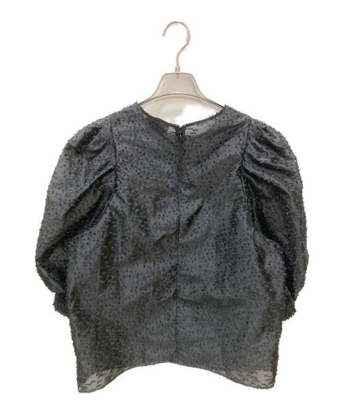 UNITED ARROWS TOKYO（ユナイテッドアローズトウキョウ）UNITED ARROWS TOKYO (ユナイテッドアローズトウキョウ) ラメ装飾デザインブラウス ブラック サイズ:Freeの古着・服飾アイテム