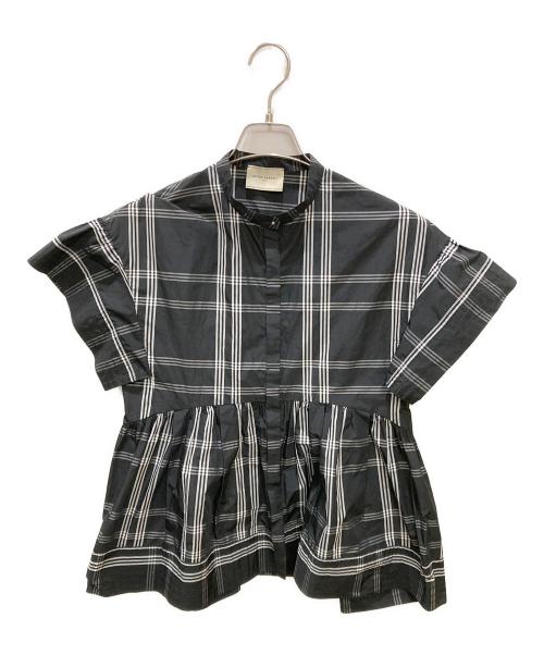 UNITED ARROWS TOKYO（ユナイテッドアローズトウキョウ）UNITED ARROWS TOKYO (ユナイテッドアローズトウキョウ) タフタ ステッチ ペプラム ブラウス ブラック サイズ:Freeの古着・服飾アイテム