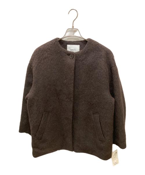 SHIPS any（シップスエニィ）SHIPS any (シップスエニィ) シャギー ノーカラー コクーン コート ブラウン サイズ:ONEの古着・服飾アイテム