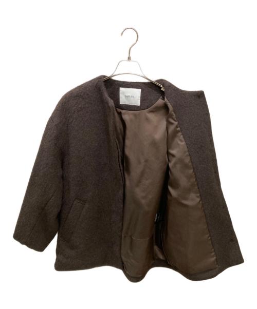 SHIPS any（シップスエニィ）SHIPS any (シップスエニィ) シャギー ノーカラー コクーン コート ブラウン サイズ:ONEの古着・服飾アイテム