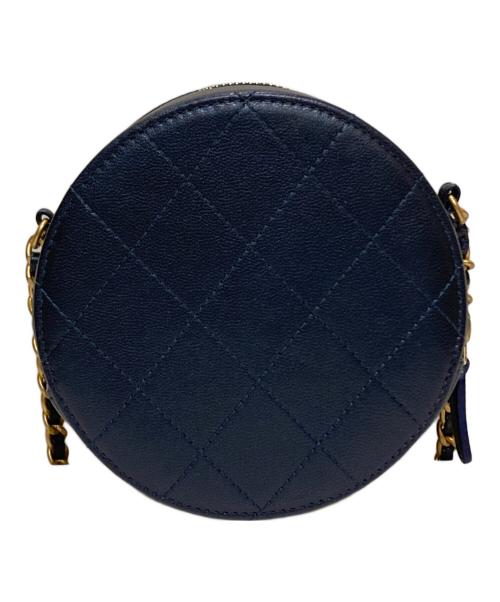 CHANEL（シャネル）CHANEL (シャネル) パール装飾サークルチェーンショルダーバッグ ネイビーの古着・服飾アイテム