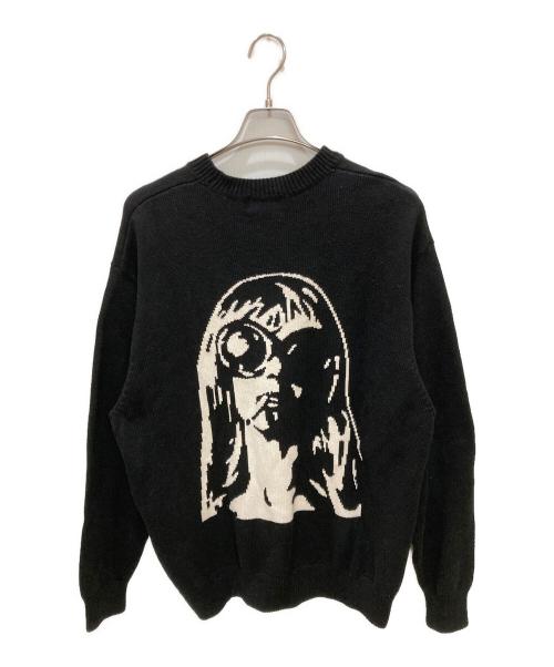 Hysteric Glamour（ヒステリックグラマー）Hysteric Glamour (ヒステリックグラマー) THE BAD GIRLS編込 セーター ブラック サイズ:Lの古着・服飾アイテム