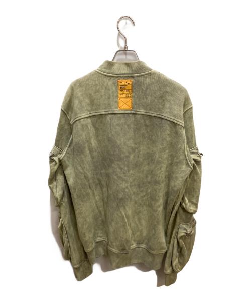 DIESEL（ディーゼル）DIESEL (ディーゼル) オーバーダイポケットデザインスリーブブルゾン グリーン サイズ:Sの古着・服飾アイテム