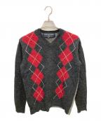 COMME des GARCONS HOMMEコムデギャルソン オム）の古着「アーガイル柄 Vネック ニット」｜グレー