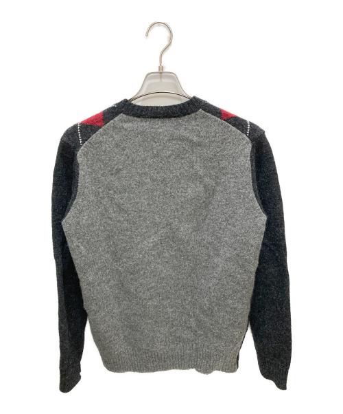 COMME des GARCONS HOMME（コムデギャルソン オム）COMME des GARCONS HOMME (コムデギャルソン オム) アーガイル柄 Vネック ニット グレー サイズ:Mの古着・服飾アイテム