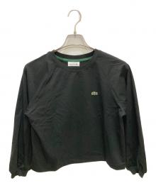 LACOSTE（ラコステ）の古着「クロップド長袖Tシャツ」｜ブラック