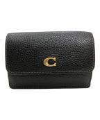 COACHコーチ）の古着「ミニトライフォールドウォレット」｜ブラック