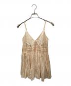 crinkleクリンクル）の古着「silk cotton hand pleats camisole」｜ピンク