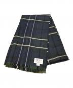 JOHNSTONS OF ELGIN×green label relaxingジョンストンズ オブ エルガン×グリーンレーベルリラクシング）の古着「別注メルノウール大判ストール」｜グリーン
