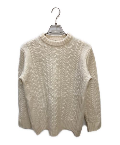 YORI（ヨリ）YORI (ヨリ) ウールケーブルニット ベージュ サイズ:Freeの古着・服飾アイテム