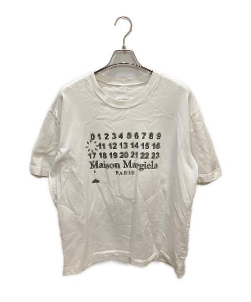 Maison Margiela（メゾンマルジェラ）Maison Margiela (メゾンマルジェラ) モザイクインベーダーロゴ オーバーサイズTシャツ ホワイト サイズ:48の古着・服飾アイテム