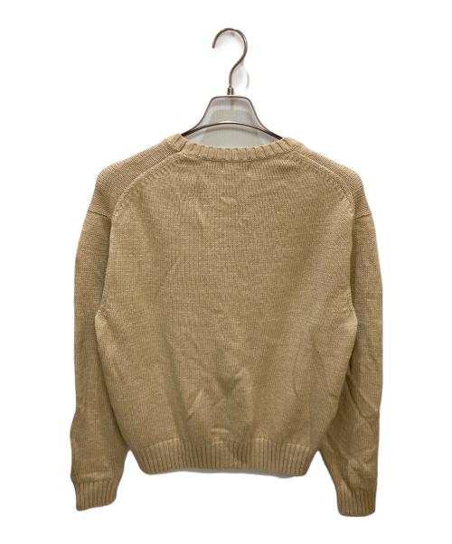 POLO RALPH LAUREN（ポロ・ラルフローレン）POLO RALPH LAUREN (ポロ・ラルフローレン) ポロベア刺繍ショート丈ニット ベージュ サイズ:Sの古着・服飾アイテム