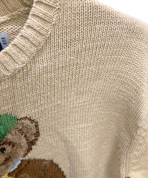 POLO RALPH LAUREN（ポロ・ラルフローレン）POLO RALPH LAUREN (ポロ・ラルフローレン) ポロベア刺繍ショート丈ニット ベージュ サイズ:Sの古着・服飾アイテム