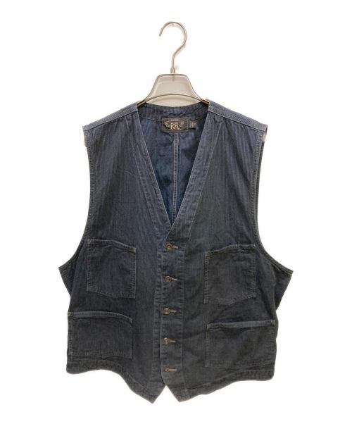RRL（ダブルアールエル）RRL (ダブルアールエル) インディゴピンストライプ ワークベスト インディゴ サイズ:XLの古着・服飾アイテム
