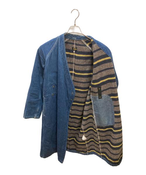 Needles（ニードルズ）Needles (ニードルズ) 裏地ブランケット作務衣コート インディゴ サイズ:Sの古着・服飾アイテム