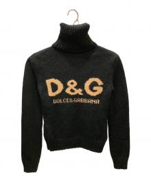 DOLCE & GABBANA（ドルチェ＆ガッバーナ）の古着「ハイネックロゴニット」｜ブラック