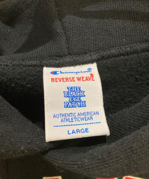 Champion REVERSE WEAVE（チャンピオン リバース ウィーブ）Champion REVERSE WEAVE (チャンピオン リバース ウィーブ) THE BLACK EYE PATCH (ブラックアイパッチ) リバースウィーブスウェット ブラック サイズ:Lの古着・服飾アイテム