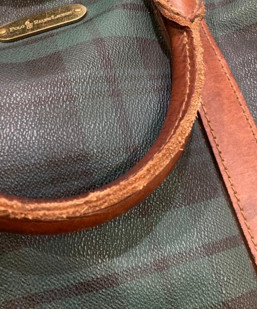 POLO RALPH LAUREN（ポロ・ラルフローレン）POLO RALPH LAUREN (ポロ・ラルフローレン) ボストンバッグ グリーン×ネイビーの古着・服飾アイテム