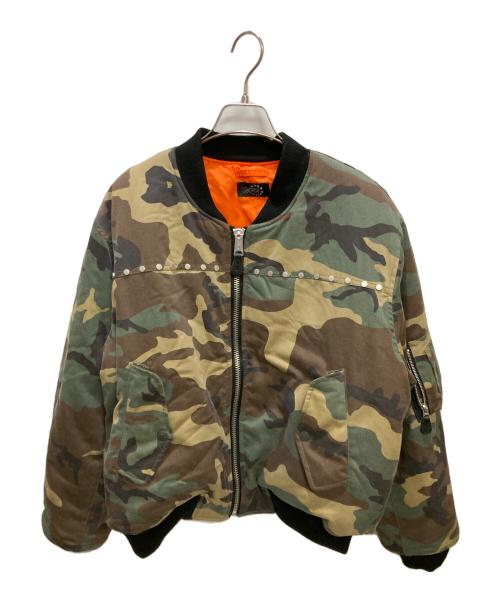 AFB（エーエフビー）AFB (エーエフビー) PUFFER STUDDED BOMBER オリーブ サイズ:Mの古着・服飾アイテム