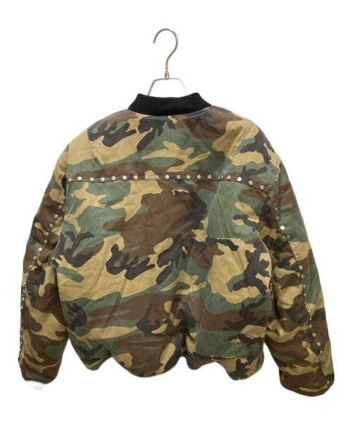 AFB（エーエフビー）AFB (エーエフビー) PUFFER STUDDED BOMBER オリーブ サイズ:Mの古着・服飾アイテム
