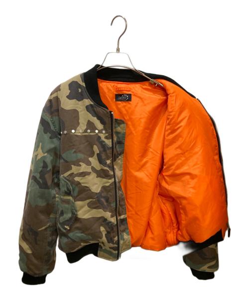 AFB（エーエフビー）AFB (エーエフビー) PUFFER STUDDED BOMBER オリーブ サイズ:Mの古着・服飾アイテム