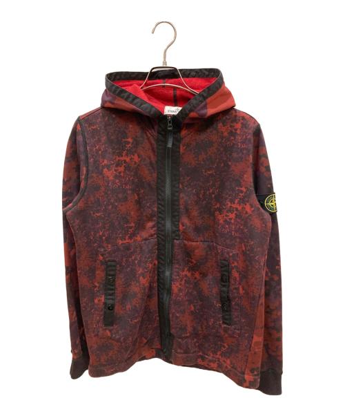 STONE ISLAND（ストーンアイランド）STONE ISLAND (ストーンアイランド) 迷彩ジップフーディー レッド サイズ:Lの古着・服飾アイテム