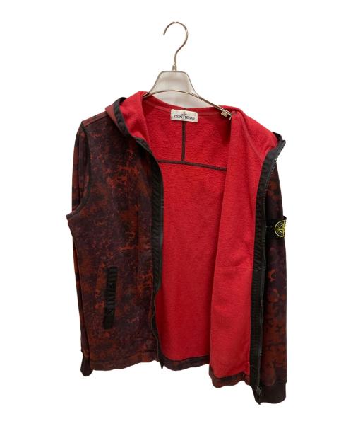 STONE ISLAND（ストーンアイランド）STONE ISLAND (ストーンアイランド) 迷彩ジップフーディー レッド サイズ:Lの古着・服飾アイテム