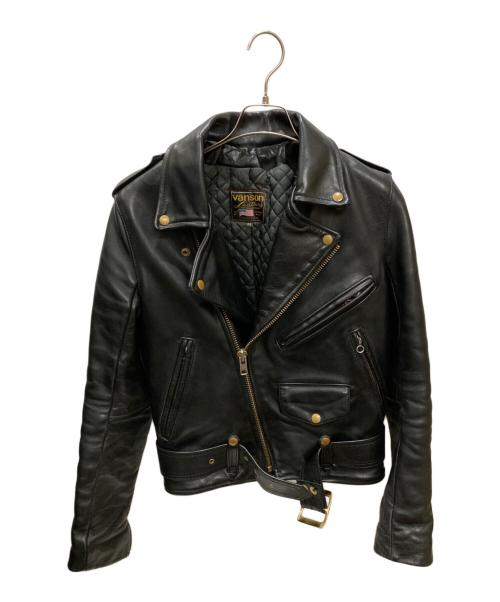 VANSON（バンソン）VANSON (バンソン) C2 ダブルライダースジャケット ブラック サイズ:34の古着・服飾アイテム