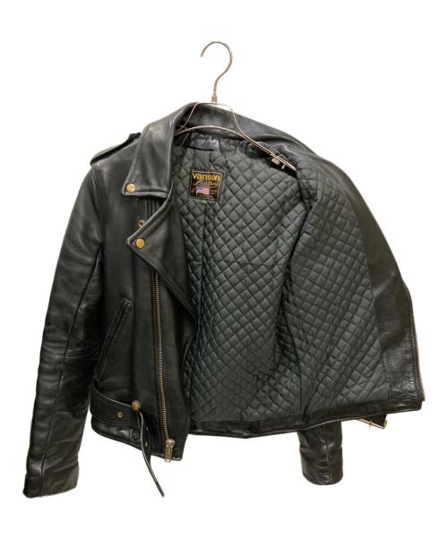 VANSON（バンソン）VANSON (バンソン) C2 ダブルライダースジャケット ブラック サイズ:34の古着・服飾アイテム