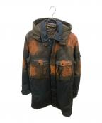 STONE ISLANDストーンアイランド）の古着「Raso Hand Paint Tortoise Shell / ダウンライナー付きハンドペイントジャケット」｜ネイビー×ブラウン
