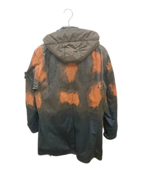 STONE ISLAND（ストーンアイランド）STONE ISLAND (ストーンアイランド) Raso Hand Paint Tortoise Shell / ダウンライナー付きハンドペイントジャケット ネイビー×ブラウン サイズ:Mの古着・服飾アイテム